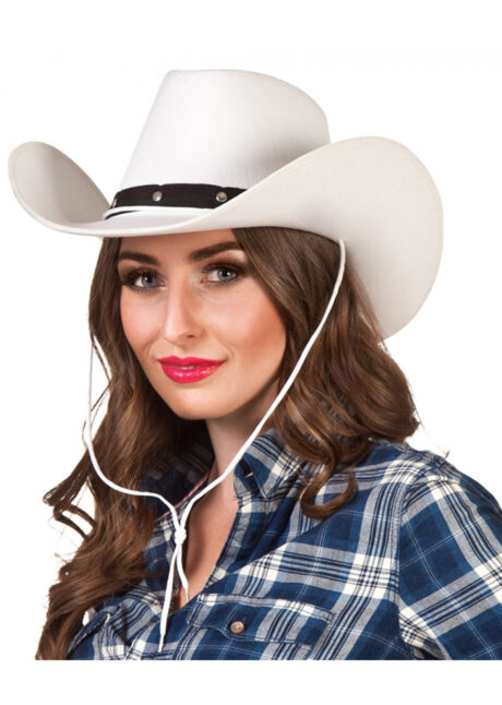 chapeau de cowboy, chapeau cowboy adulte, chapeau déguisement cowboy, Chapeau de Cowboy Wichita, Blanc