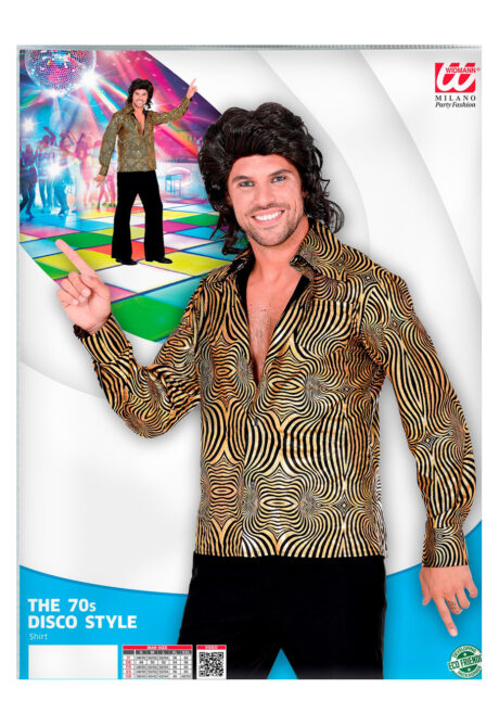 chemise disco dorée paillettes, chemise disco brillante, chemise dorée disco, Chemise Disco à Paillettes, Tourbillons Dorés