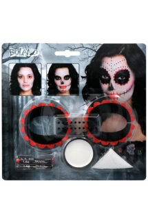 kit maquillage dia de los muertos, kit maquillage jour des morts, kit maquillage jour des morts, maquillage mort mexicaine, autocollants visage