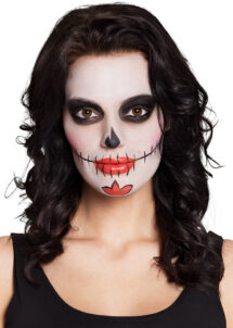 kit maquillage dia de los muertos, kit maquillage jour des morts, kit maquillage jour des morts, maquillage mort mexicaine, autocollants visage