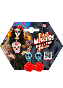 bijoux déguisement halloween, accessoire bijoux déguisement, accessoire déguisement halloween, boucles d'oreilles dia de los muertos, accessoire mexicain halloween, accessoire mort mexicaine halloween, déguisement jour des morts, déguisement jour des morts femme,halloween jour des morts, déguisement jour des morts halloween