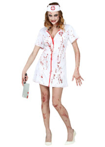 déguisement halloween femme, déguisement faux sang, déguisement infirmière, costume halloween zombie