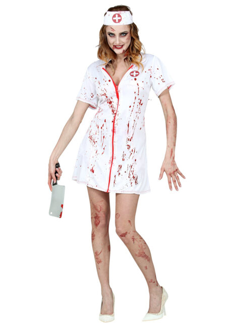 déguisement halloween femme, déguisement faux sang, déguisement infirmière, costume halloween zombie, Déguisement d’Infirmière Bloody, Zombie Nurse