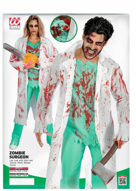 déguisement chirurgien zombie, déguisement médecin ensanglanté halloween, Déguisement de Médecin Zombie Ensanglanté