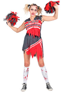 déguisement pompon girl zombie, déguisement halloween femme, costume halloween femme, costume cheerleader zombie, Déguisement Pompom Girl Zombie