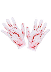 accessoires halloween, gants ensanglantes, gants faux sang, accessoires halloween, Gants Courts Ensanglantés