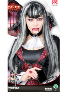 perruque vampire femme, perruque grise, perruque halloween pour femme