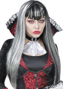 perruque vampire femme, perruque grise, perruque halloween pour femme