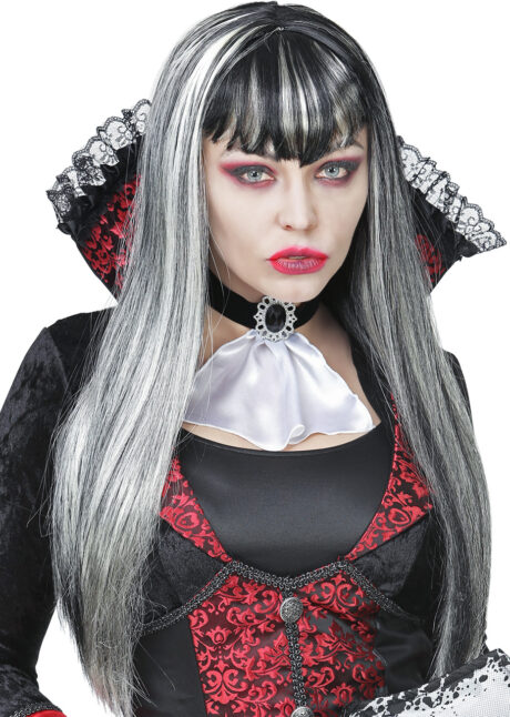 perruque vampire femme, perruque grise, perruque halloween pour femme, Perruque Vampiria, Grise