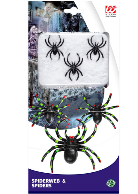 araignées, toile d'araignée, spiderweb, fausses araignées, Araignées x 6 et Toile d’Araignée Blanche