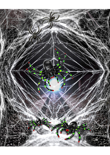 araignées, toile d'araignée, spiderweb, fausses araignées, Araignées x 6 et Toile d’Araignée Blanche