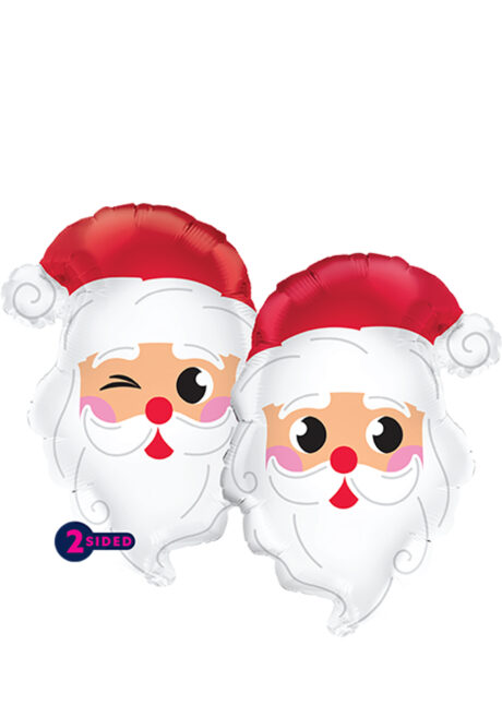 BALLON-PERE-NOEL, Ballon Père Noël, Double Visage, en Aluminium