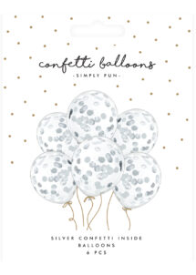 ballons confettis, ballons transparents avec confettis, ballons hélium, ballons baudruche