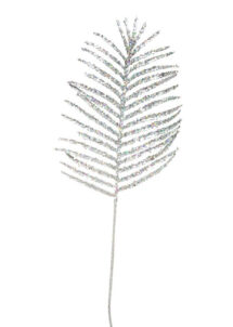 branche paillettes, branchages noël, branche de fougère décoration, Branche de Fougère Paillettes Argent Irisées, 70 cm
