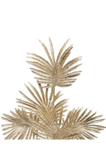 branche palmier doré, feuilles de palmier dorées paillettes, branches décoration