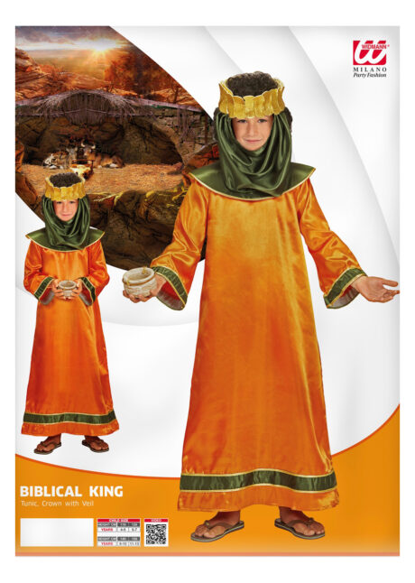 déguisement roi mage enfant, costume roi mage enfant, déguisement roi mage garçon, Déguisement Roi Mage, Robe Orange, Garçon