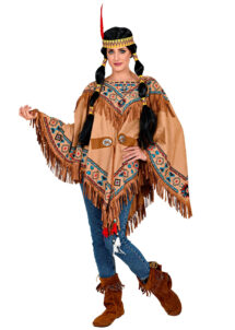 déguisement indienne femme, costume d'indienne femme, Déguisement d’Indienne, Poncho à Franges