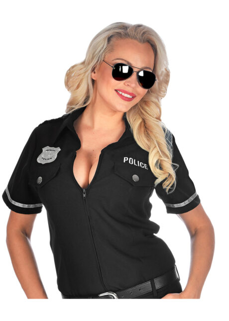 déguisement police femme, chemise police femme, costume policière, Déguisement de Policière, Chemise Noire
