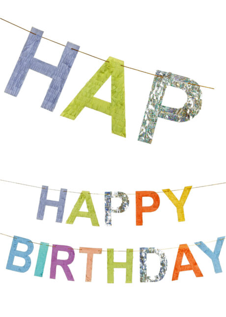 guirlande anniversaire lettres, guirlande anniversaire multicolore, Guirlande Anniversaire, Franges Multicolores et Argent