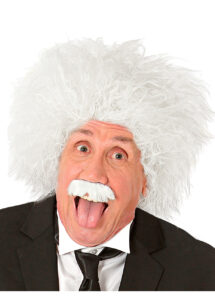 perruque einstein, albert einstein, perruque blanche homme, perruque scientifique