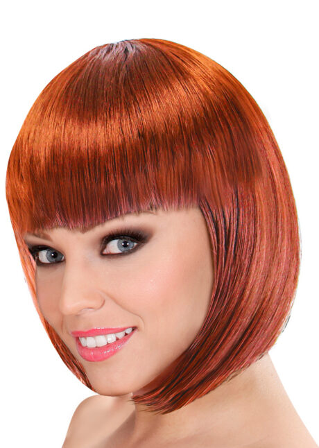 perruque rousse, perruque cheveux roux, perruque carré roux, Perruque Loulou, Carré Roux, Qualité Supérieure
