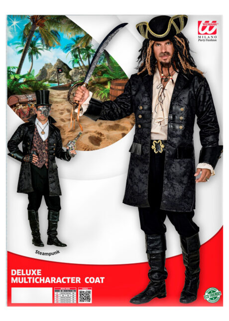 veste noire déguisement, déguisement pirate homme, déguisement steampunk homme, Déguisement de Pirate ou Steampunk, Manteau Noir