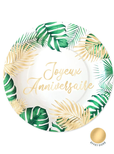 Vaisselle Anniversaire, Jungle et Tropical, Assiettes - Aux Feux