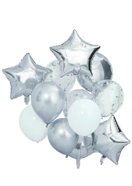 kit ballons hélium, kit ballons argent, décorations ballons, ballons de décorations, bouquet de ballons, ginger ray, 1 Bouquet de Ballons Argent, Ginger Ray