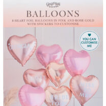 kit ballons hélium, kit ballons roses, décorations ballons, ballons coeurs, bouquet de ballons, ginger ray