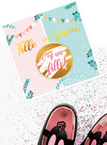 cartes de grattage gender reveal, baby shower fille, baby shower révélation, jeu pour babyshower