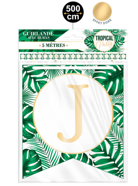 guirlande anniversaire jungle, guirlande tropicale, guirlande thème jungle, décorations anniversaire jungle, Guirlande Anniversaire, Jungle et Tropical, Fanions Lettres