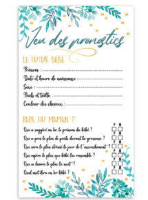 jeu Baby shower, jeu gender reveal, jeu de pronostics Baby shower, animation baby shower, Jeu des Pronostics Baby Shower