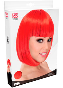 perruque rouge, perruque carré rouge, perruque diablesse, carré rouge