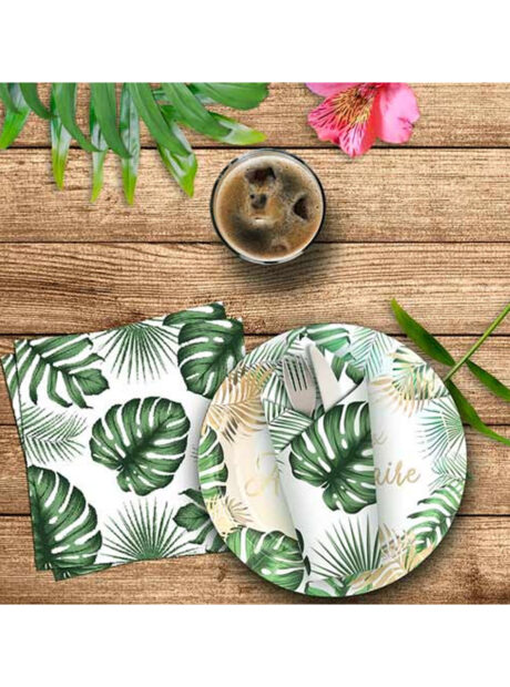 serviettes en papier, serviettes jetables, serviettes anniversaire, décorations jungle tropicale, vaisselle anniversaire, Vaisselle Anniversaire Jungle et Tropical, Serviettes