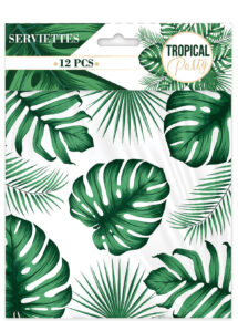 serviettes en papier, serviettes jetables, serviettes anniversaire, décorations jungle tropicale, vaisselle anniversaire