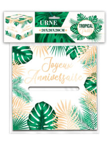 urne pour cadeau anniversaire, urne anniversaire, boite cadeaux anniversaire jungle, décorations anniversaire jungle