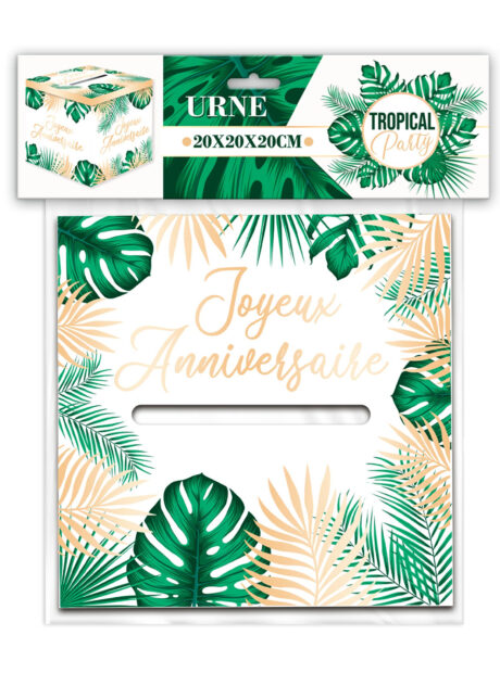 urne pour cadeau anniversaire, urne anniversaire, boite cadeaux anniversaire jungle, décorations anniversaire jungle, Urne pour Anniversaire, Jungle et Tropical