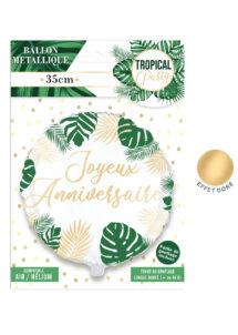ballon aluminium, ballon anniversaire, ballon jungle, ballon anniversaire tropical, ballon hélium