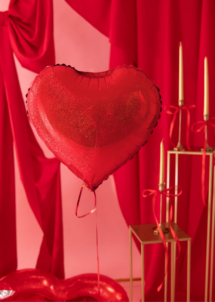 ballon coeur rouge holographique, ballon coeur rouge, ballon saint valentin, ballon coeur