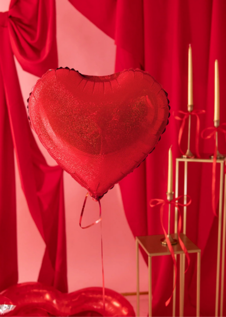 ballon coeur rouge holographique, ballon coeur rouge, ballon saint valentin, ballon coeur, Ballon Coeur Rouge Holographique, en Aluminium