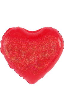 ballon coeur rouge holographique, ballon coeur rouge, ballon saint valentin, ballon coeur