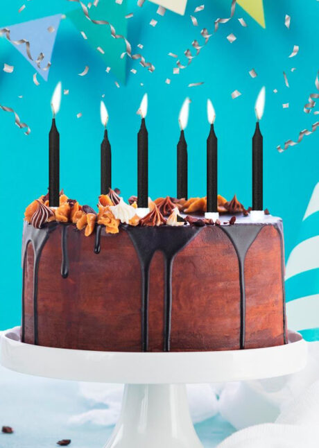 bougies anniversaires noires, bougies noires paillettes anniversaire, Bougies d’Anniversaire, Noir Paillettes x 10