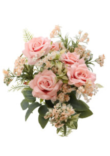 bouquet fleurs artificielles , fleurs décorations, décos fleurs artificielles, roses artificielles, Bouquet de Roses et Feuillages, 40 cm