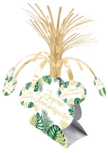 centre de table anniversaire, décorations table anniversaire jungle