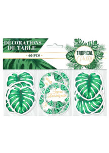 confettis anniversaire, confettis table anniversaire jungle, décorations table jungle