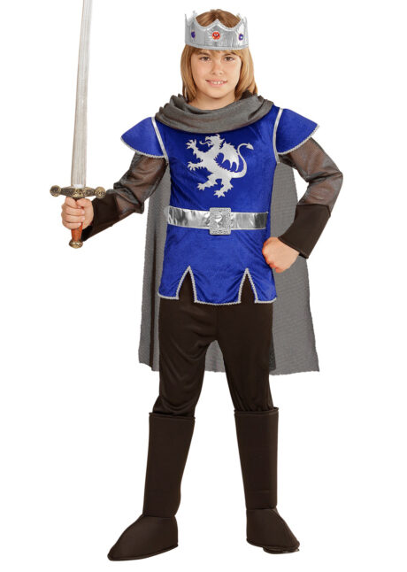 déguisement roi Arthur garçon, déguisement chevalier garçon, costume de chevalier pour enfant, Déguisement de Chevalier Roi Arthur, Bleu, Garçon