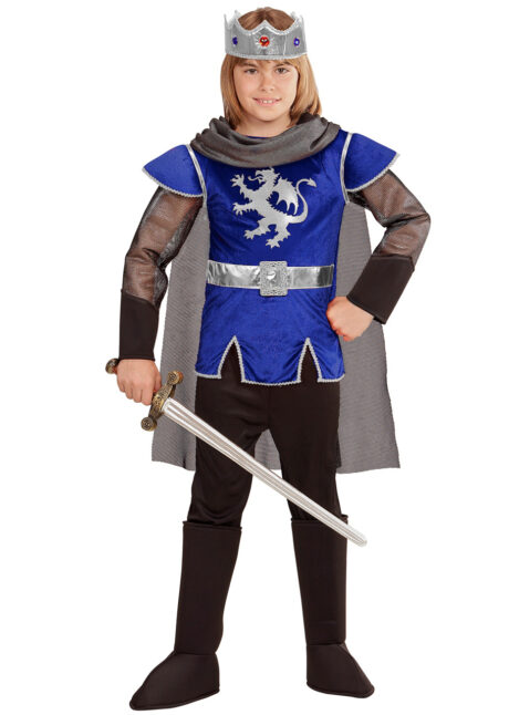 déguisement roi Arthur garçon, déguisement chevalier garçon, costume de chevalier pour enfant, Déguisement de Chevalier Roi Arthur, Bleu, Garçon