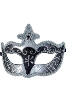 loup vénitien, masque vénitien, masque noir et argent, loup carnaval de Venise