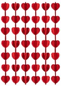 rideau lamé coeur rouge, rideau coeurs, Rideau de Coeurs Rouges
