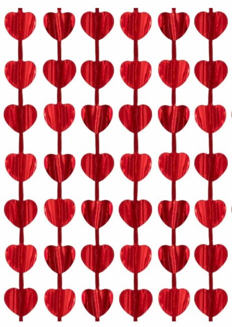 rideau lamé coeur rouge, rideau coeurs, Rideau de Coeurs Rouges